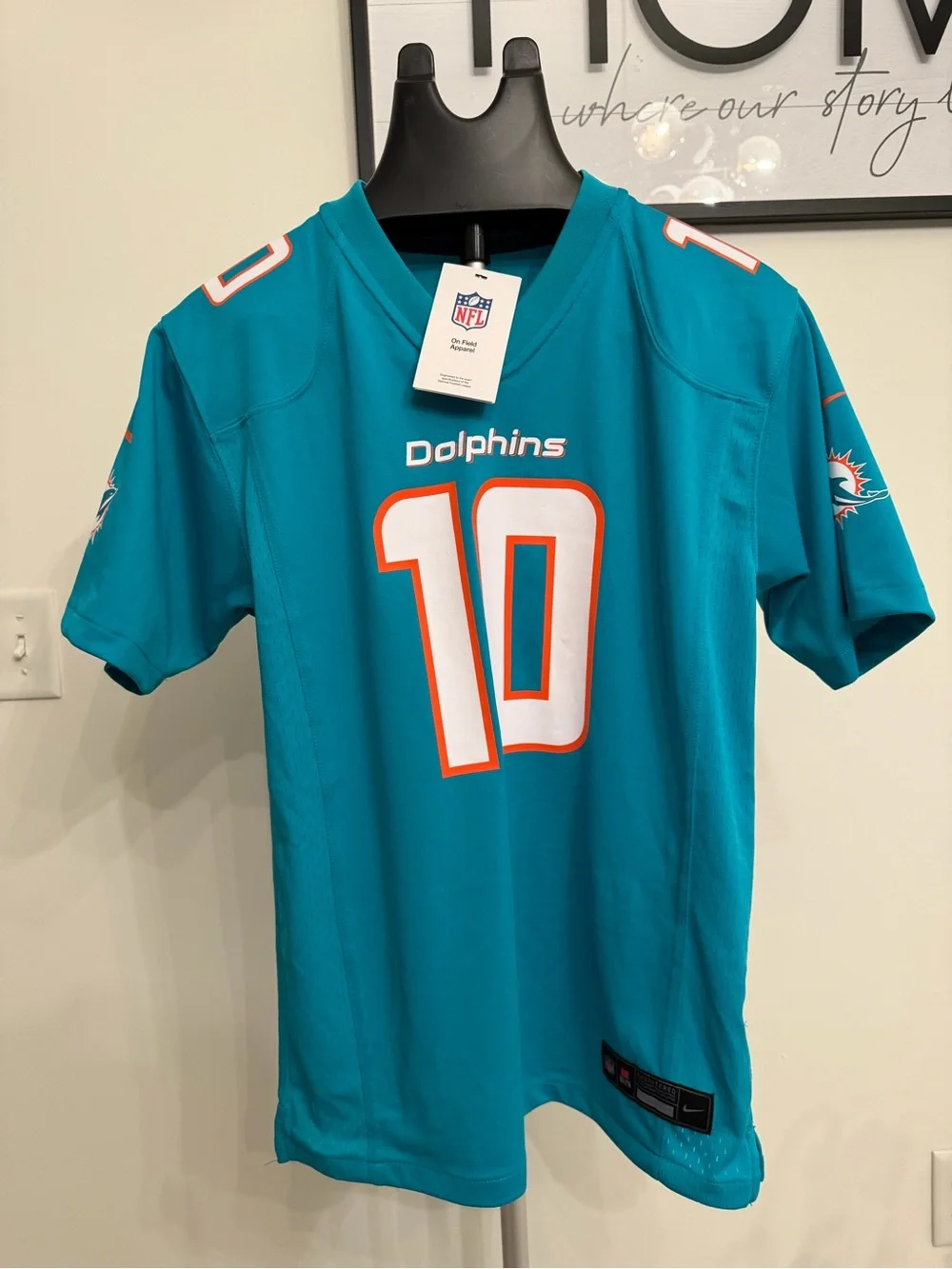 Nike Miami Dolphins Tyreek Hill #10 Youth Jersey NFL -Large - Aqua/White/Orange
